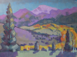 Aspen with Purple Mountains