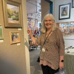 Ingrid with one of her paintings