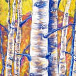 Aspens in Gold and Blue
