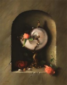 Still Life with Antique Nautilus, Pastel by Tracy Wilson