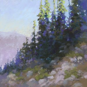 Mountain Handoff pastel by Diane Fechenbach